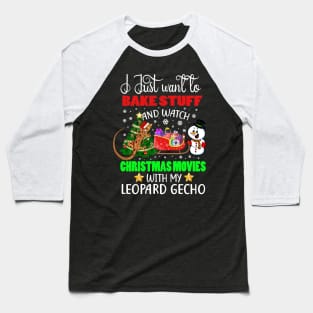 Watch Christmas Movies With My Leopard Gecko Baseball T-Shirt
